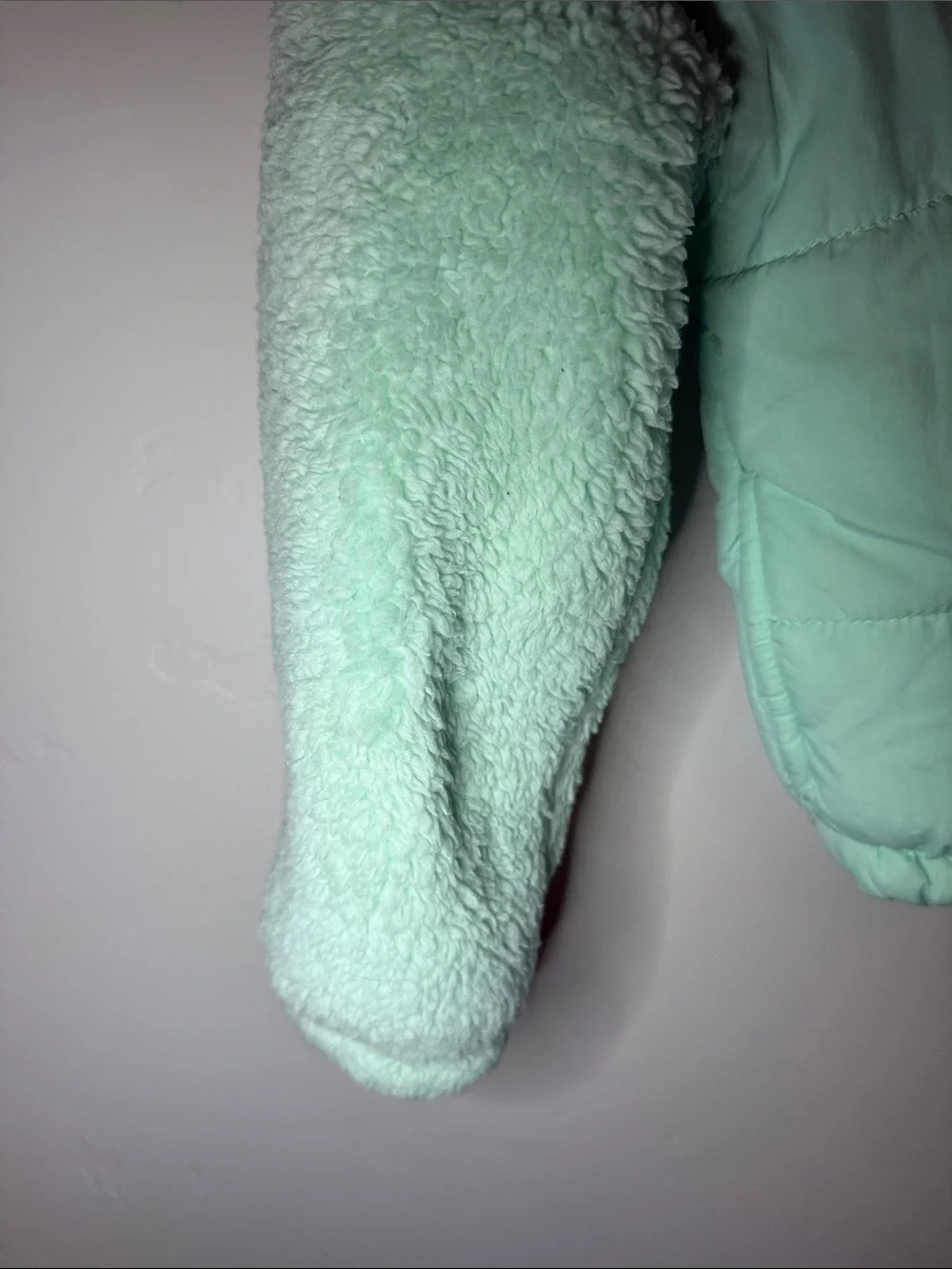Hurley Girls Jacket Size 5 Mint Quilted Sherpa Puffer